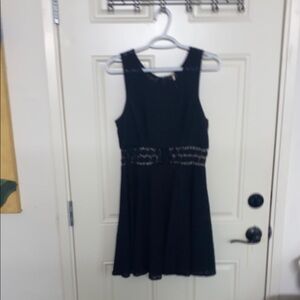 Free People Black Fit and Flare Mini Dress